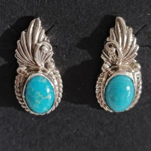 Navajo Turquoise and Sterling Stud Earrings